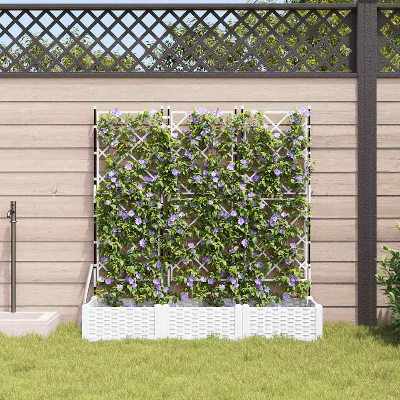Afbeelding laden in galerijviewer, Vidaxl tuin bloempot 3 pcs wit 120 x 40 x 125,5 cm staal
