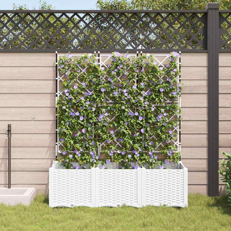 Afbeelding laden in galerijviewer, Vidaxl tuin bloempot 3 pcs wit 120 x 40 x 143 cm staal
