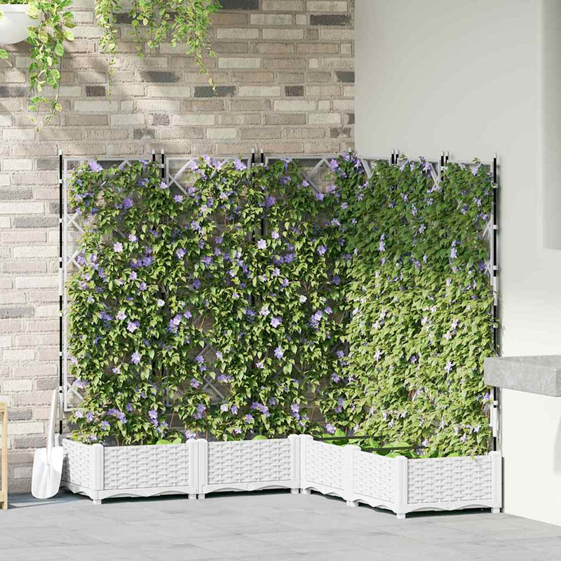 ギャラリービューアに画像をロードする, Vidaxl tuin bloempot 5 pcs wit 120 x 120 x 125,5 cm staal
