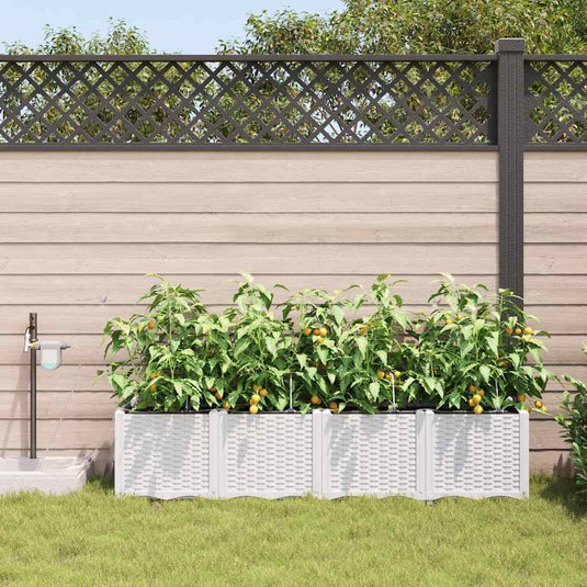 Vidaxl plantenbak 4 st wit 160 x 40 x 37,5 cm pp
