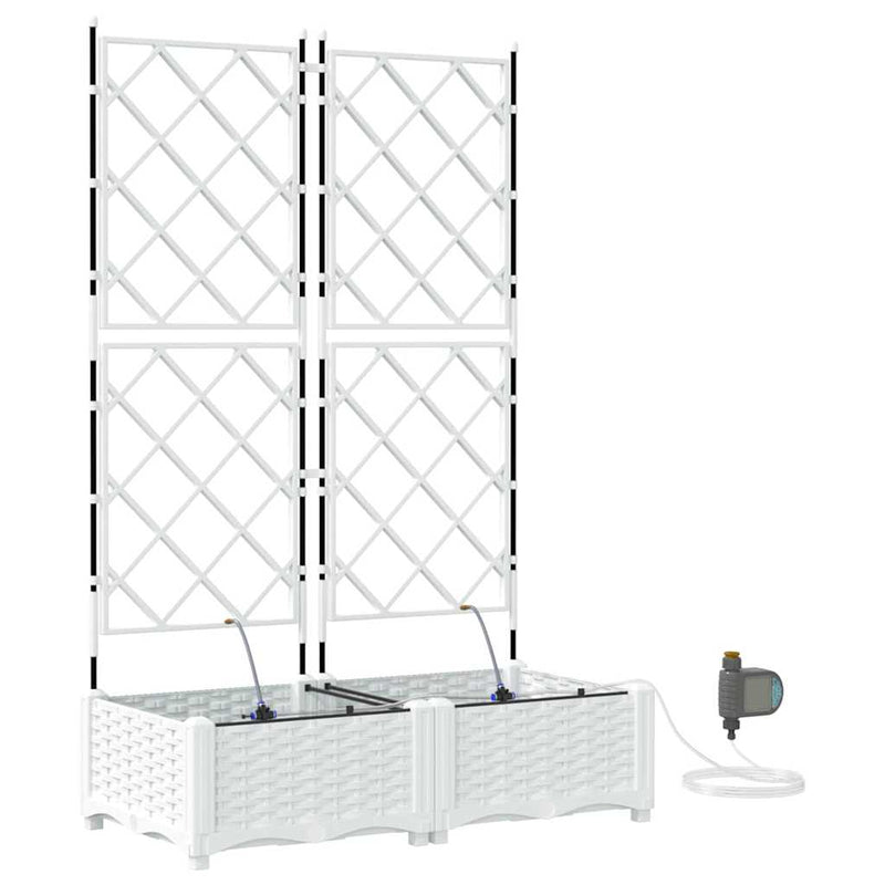 Afbeelding laden in galerijviewer, Vidaxl tuin bloempot 2 pcs wit staal
