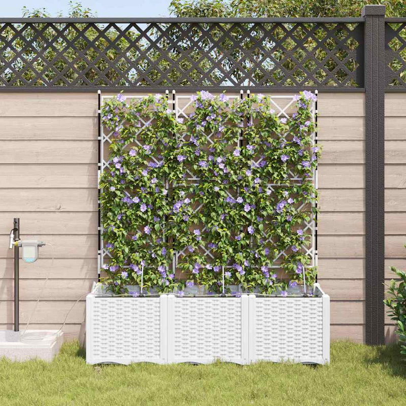 Chargez l'image dans la visionneuse de la galerie, Vidaxl tuin bloempot 3 pcs wit staal
