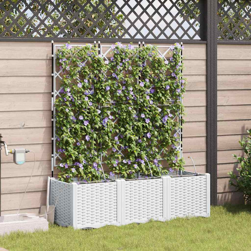 Chargez l'image dans la visionneuse de la galerie, Vidaxl tuin bloempot 3 pcs wit staal
