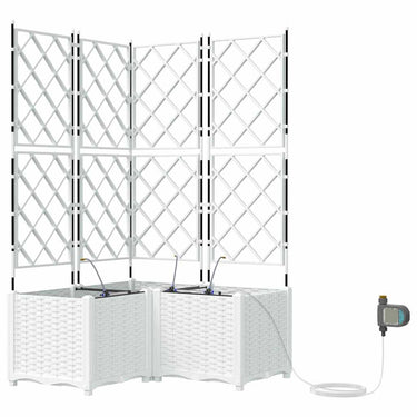 Vidaxl tuin bloempot 3 pcs wit staal
