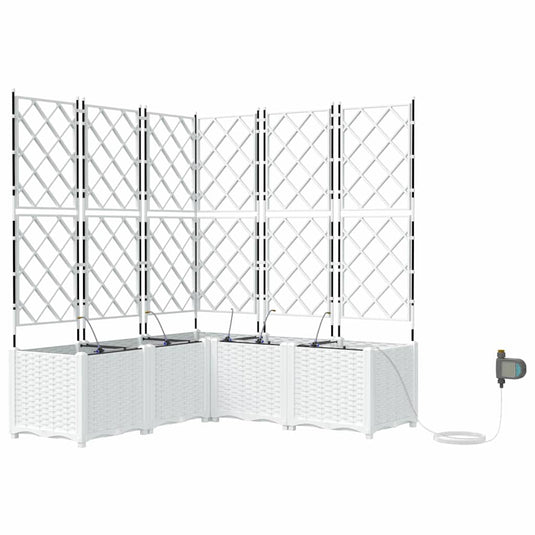Vidaxl tuin bloempot 5 pcs wit staal