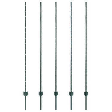 Vidaxl afrasteringspaal 5 pcs groen 160 cm staal