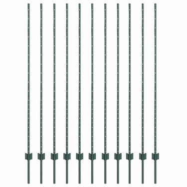Vidaxl afrasteringspaal 11 pcs groen 160 cm staal