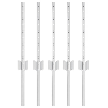 Vidaxl afrasteringspaal 5 pcs zilver 40 cm staal