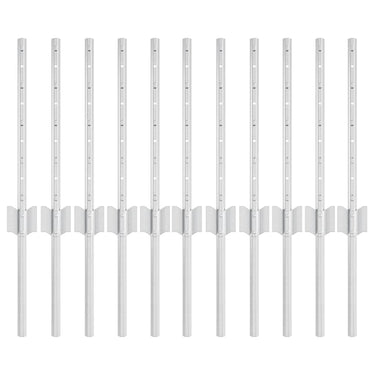 Vidaxl afrasteringspaal 11 pcs zilver 40 cm staal