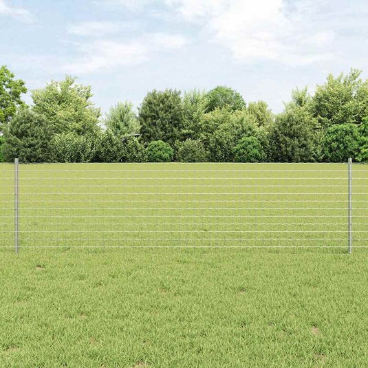 Vidaxl afrasteringspaal 11 pcs zilver 60 cm staal