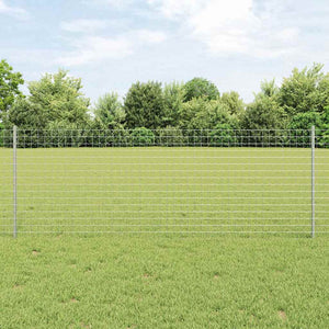 Vidaxl afrasteringspaal 11 pcs zilver 80 cm staal