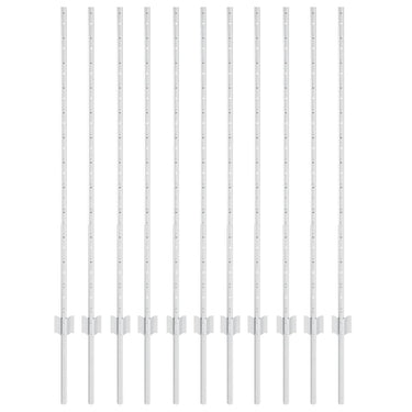 Vidaxl afrasteringspaal 11 pcs zilver 120 cm staal