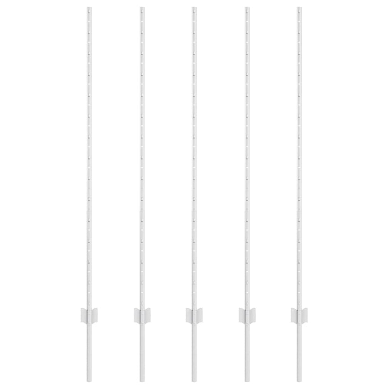 Chargez l'image dans la visionneuse de la galerie, Vidaxl afrasteringspaal 5 pcs zilver 140 cm staal
