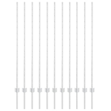 Vidaxl afrasteringspaal 11 pcs zilver 140 cm staal