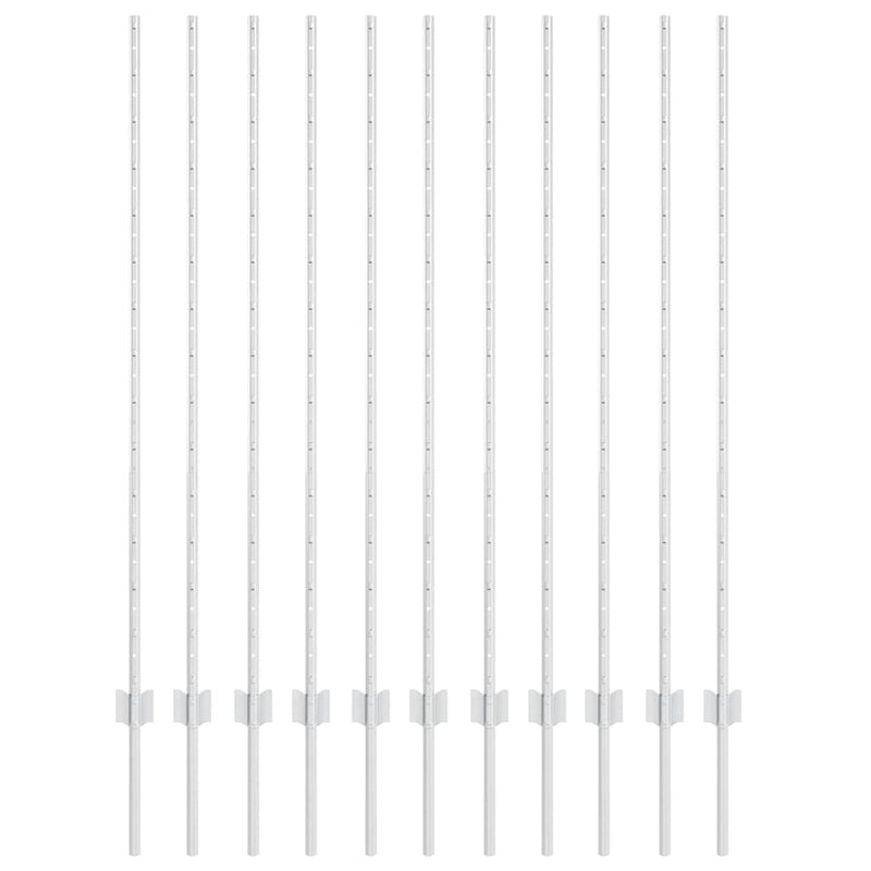 Chargez l'image dans la visionneuse de la galerie, Vidaxl afrasteringspaal 11 pcs zilver 140 cm staal
