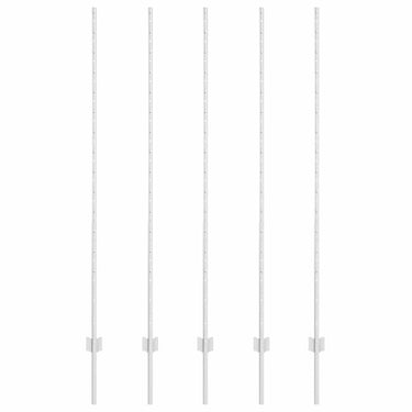 Vidaxl afrasteringspaal 5 pcs zilver 150 cm staal