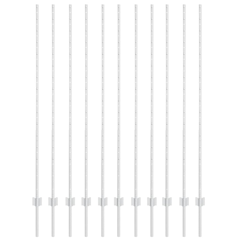 Chargez l'image dans la visionneuse de la galerie, Vidaxl afrasteringspaal 11 pcs zilver 150 cm staal
