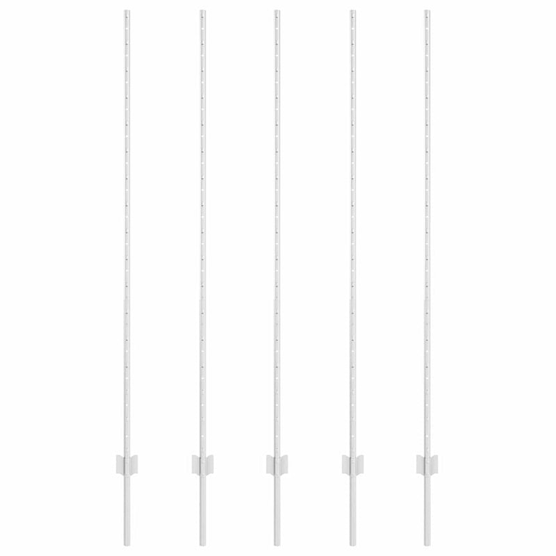Chargez l'image dans la visionneuse de la galerie, Vidaxl afrasteringspaal 5 pcs zilver 160 cm staal
