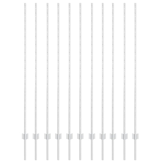 Vidaxl afrasteringspaal 11 pcs zilver 160 cm staal