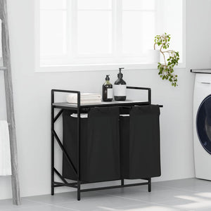 Vidaxl wasmand 2 vakken met plank grijs sonoma eiken