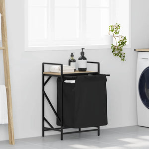 Vidaxl wasmand 1 vak met plank sonoma eikenkleurig
