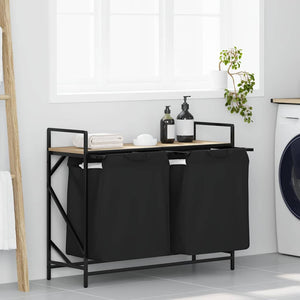 Vidaxl wasmand 2 vakken met plank sonoma eikenkleurig