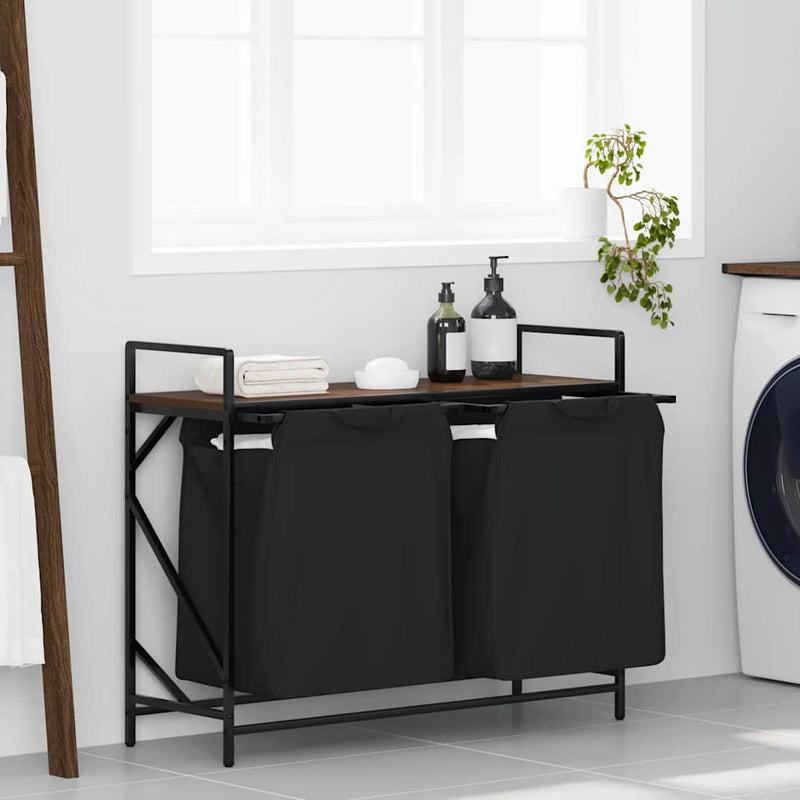 ギャラリービューアに画像をロードする, Vidaxl wasmand 2 vakken met plank bruin eikenkleurig
