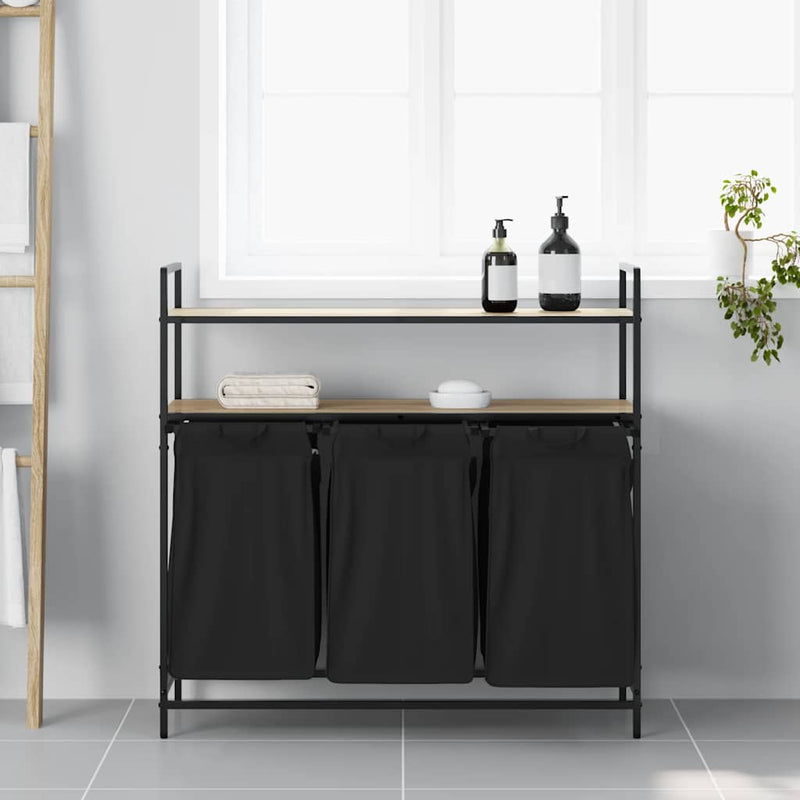 ギャラリービューアに画像をロードする, Vidaxl wasmand 3 vakken met planken sonoma eikenkleurig
