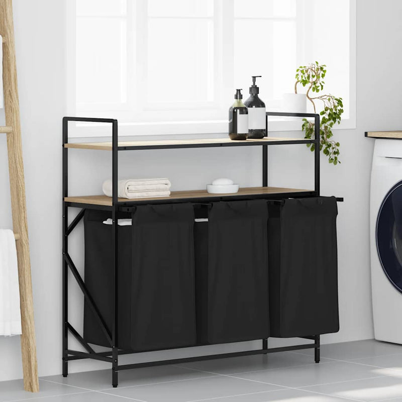 ギャラリービューアに画像をロードする, Vidaxl wasmand 3 vakken met planken sonoma eikenkleurig
