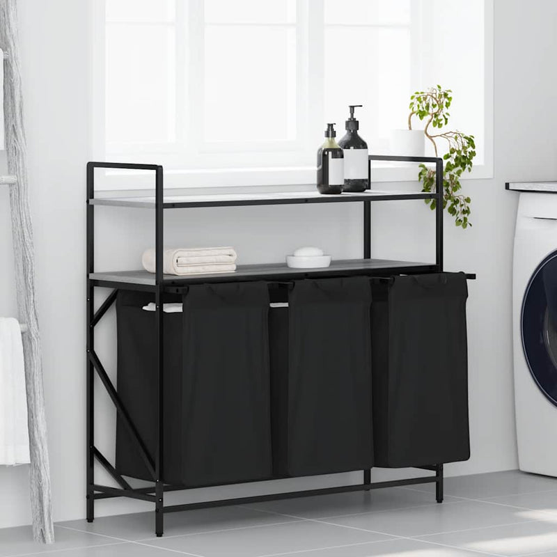 ギャラリービューアに画像をロードする, Vidaxl wasmand 3 vakken met planken grijs sonoma eiken
