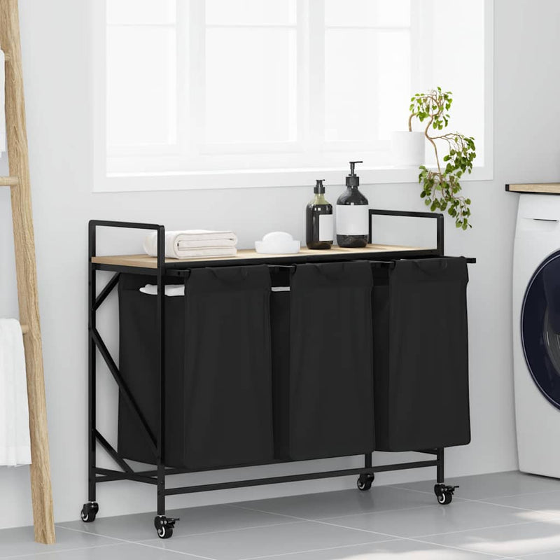 ギャラリービューアに画像をロードする, Vidaxl wasmand 3 vakken met planken sonoma eikenkleurig
