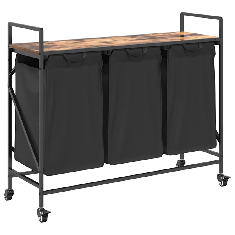 ギャラリービューアに画像をロードする, Vidaxl wasmand 3 vakken met planken gerookt eikenkleurig
