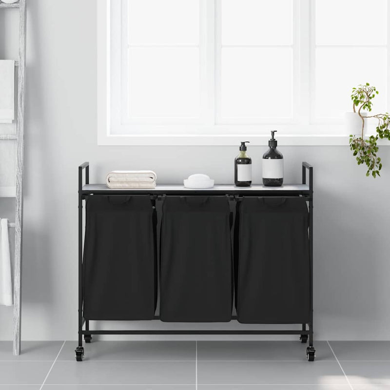 ギャラリービューアに画像をロードする, Vidaxl wasmand 3 vakken met planken grijs sonoma eiken
