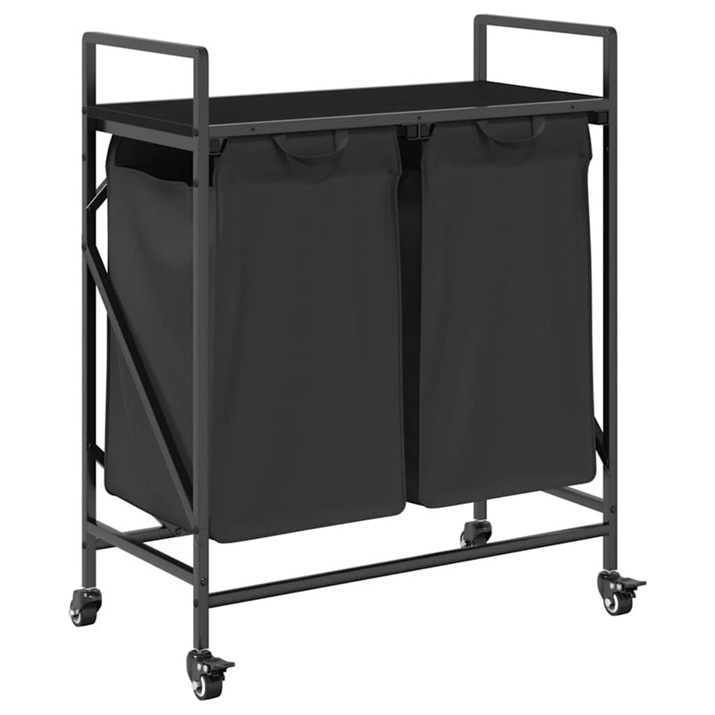 ギャラリービューアに画像をロードする, Vidaxl wasmand 2 vakken met planken zwart eikenkleurig

