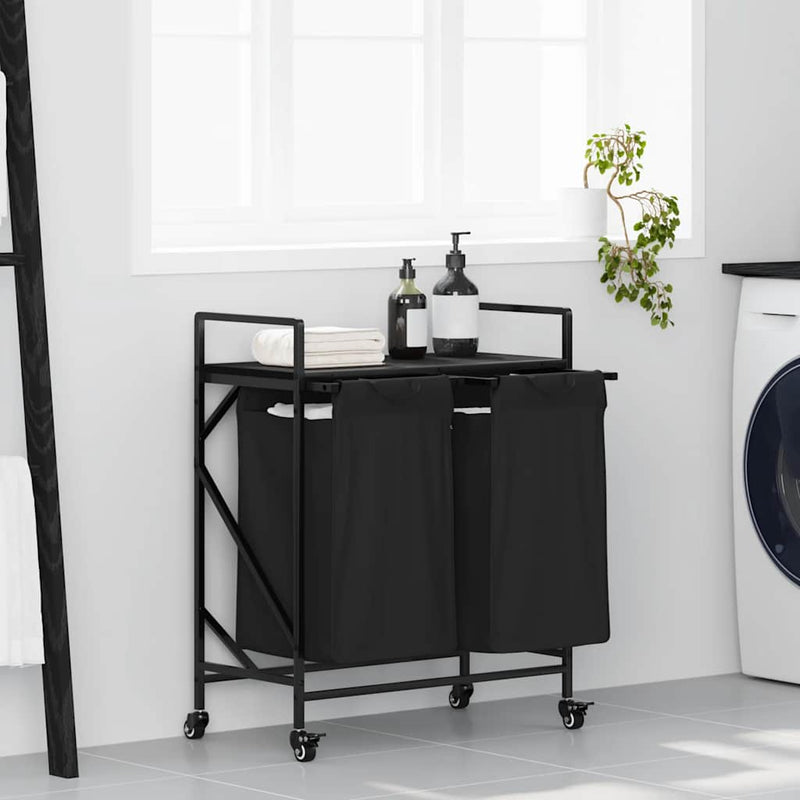 ギャラリービューアに画像をロードする, Vidaxl wasmand 2 vakken met planken zwart eikenkleurig
