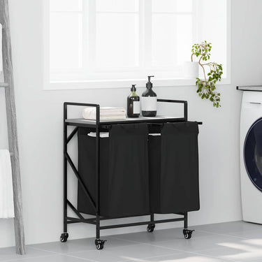 Vidaxl wasmand 2 vakken met planken grijs sonoma eiken