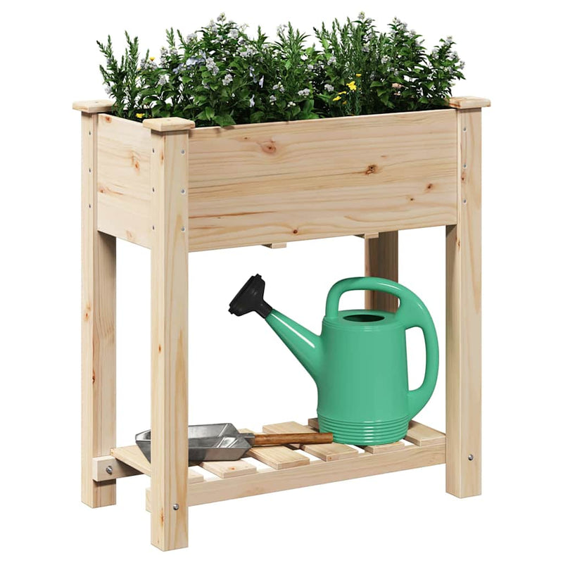 Afbeelding laden in galerijviewer, Vidaxl tuin bloempot beige 71 x 37 x 76,5 cm massief vurenhout
