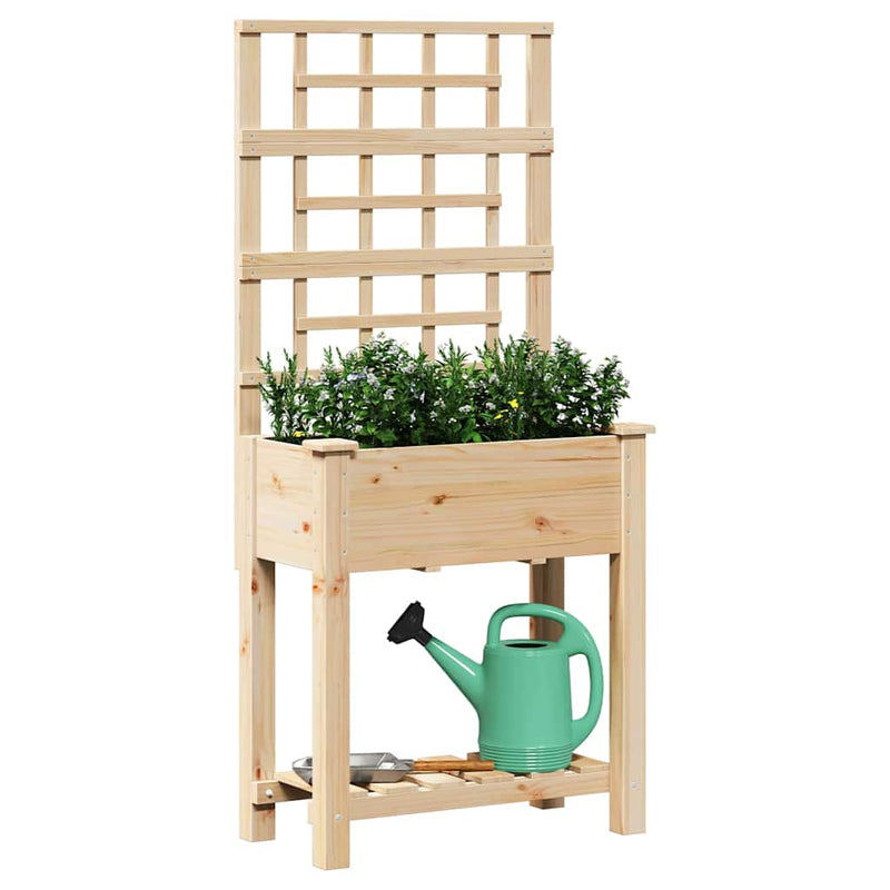 Afbeelding laden in galerijviewer, Vidaxl tuin bloempot beige 71 x 38 x 152 cm massief vurenhout
