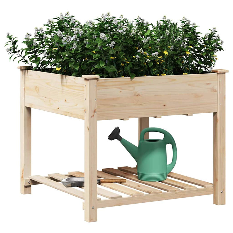 Afbeelding laden in galerijviewer, Vidaxl tuin bloempot beige 90 x 90 x 76,5 cm massief vurenhout
