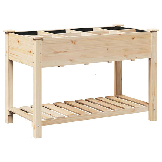 Vidaxl tuin bloempot beige 115 x 59 x 76,5 cm massief vurenhout