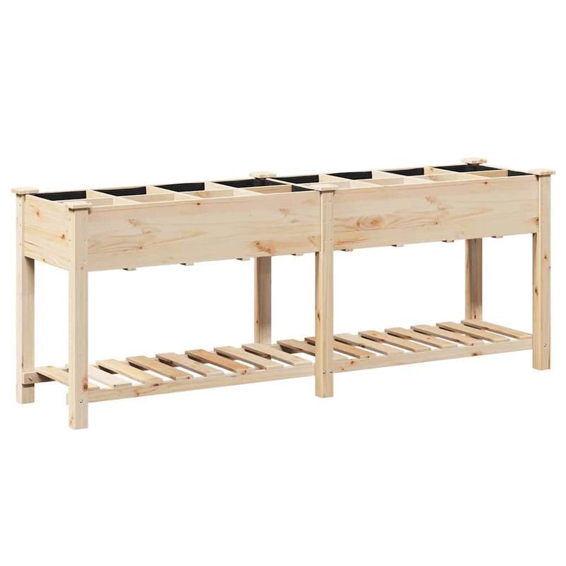Afbeelding laden in galerijviewer, Vidaxl tuin bloempot beige 203,5 x 53 x 76,5 cm massief vurenhout

