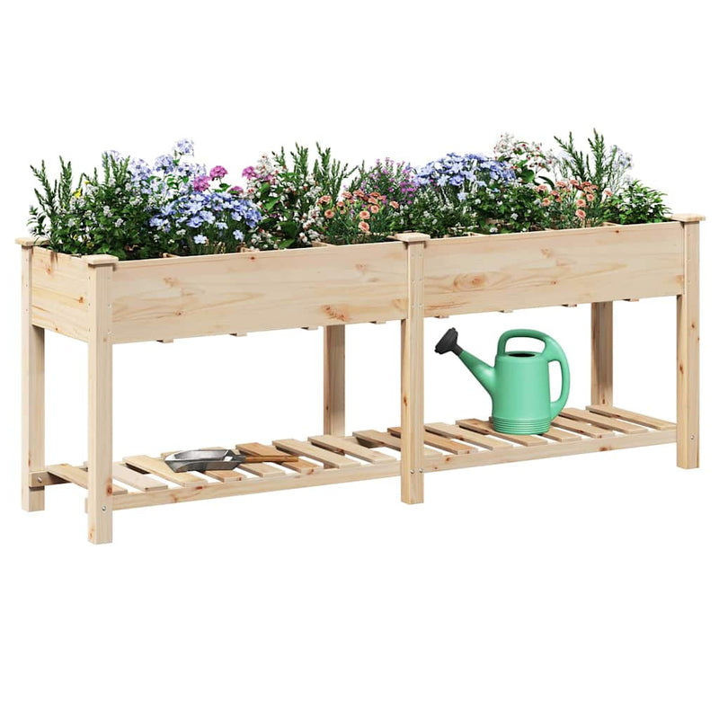 Afbeelding laden in galerijviewer, Vidaxl tuin bloempot beige 203,5 x 53 x 76,5 cm massief vurenhout
