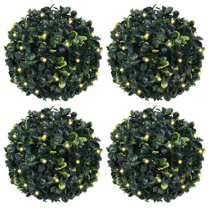 Vidaxl kunstbuxusballen met led-verlichting 4 st 12 cm groen