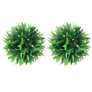 Vidaxl kunstbuxusballen met led-verlichting 2 st 30 cm groen