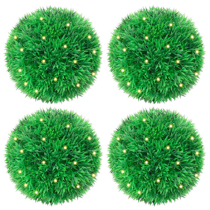ギャラリービューアに画像をロードする, Vidaxl kunstbuxusballen met led-verlichting 4 st 12 cm groen
