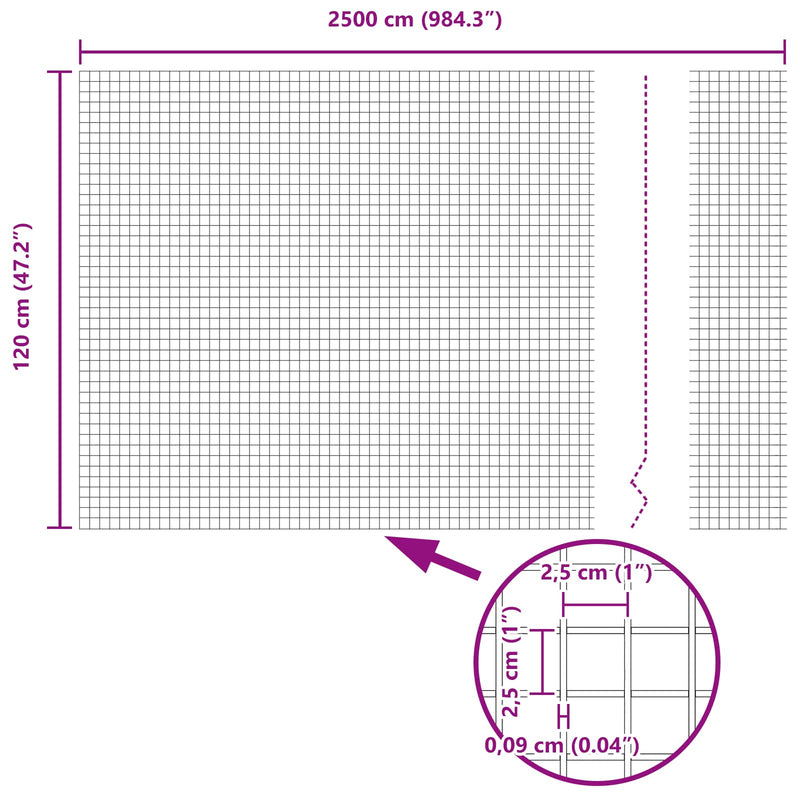 ギャラリービューアに画像をロードする, Vidaxl gelaste draadhek groen 1.2 x 25 m
