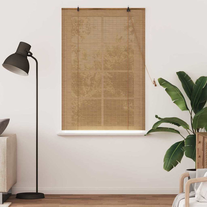 ギャラリービューアに画像をロードする, Vidaxl rolgordijn met gordijnen bruin 120 x 160 cm bamboe

