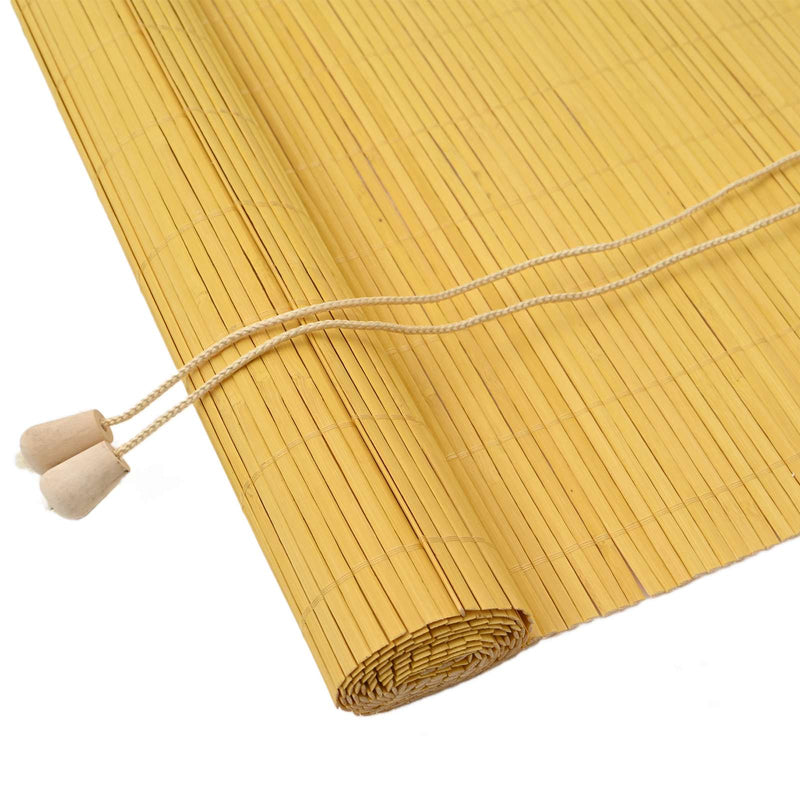 ギャラリービューアに画像をロードする, Vidaxl rolgordijn met gordijnen geel 80 x 220 cm bamboe
