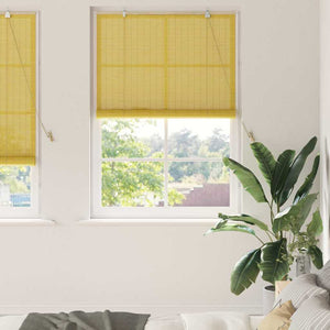 Vidaxl rolgordijn met gordijnen geel 120 x 220 cm bamboe