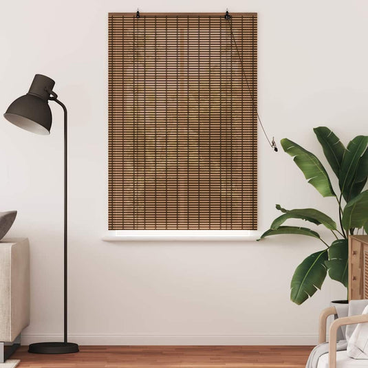 Vidaxl rolgordijn met gordijnen bruin 110 x 160 cm bamboe